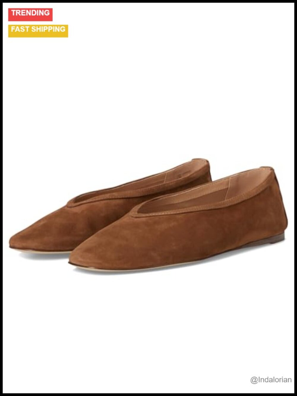 Suede Ballet Flat Almond Toe Slip-On Casual